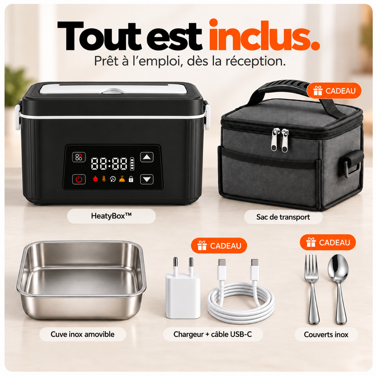HeatyBox™ — Lunch Box Chauffante 1,5L